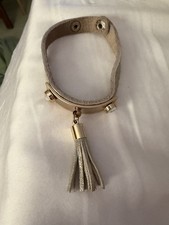Gold & silver leather bracelet with tassel #glamour #statement
