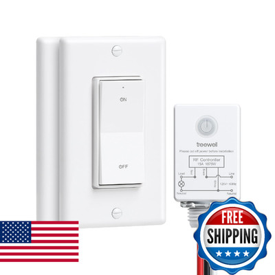 TREEWELL 3 Way Wireless Light Switch and Receiver Kit, Decorator Rocker Wall Swi