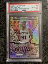 2020-21 Panini Prizm Fearless Mojo Prizm /25 Tim Duncan #3 HOF PSA 10 Gem Mint