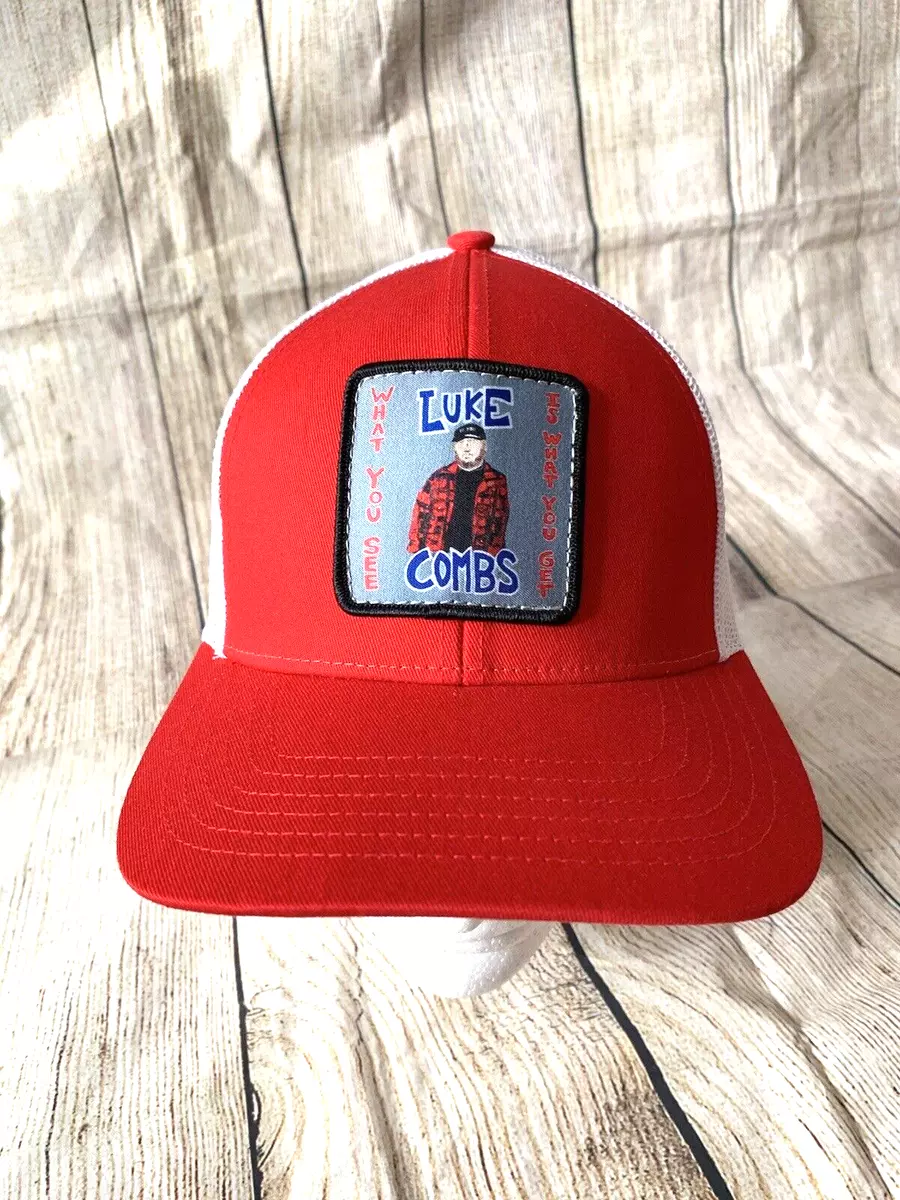 LUKE COMBS What You See is What You Get Red & White Snapback Hat Cap Brand  New