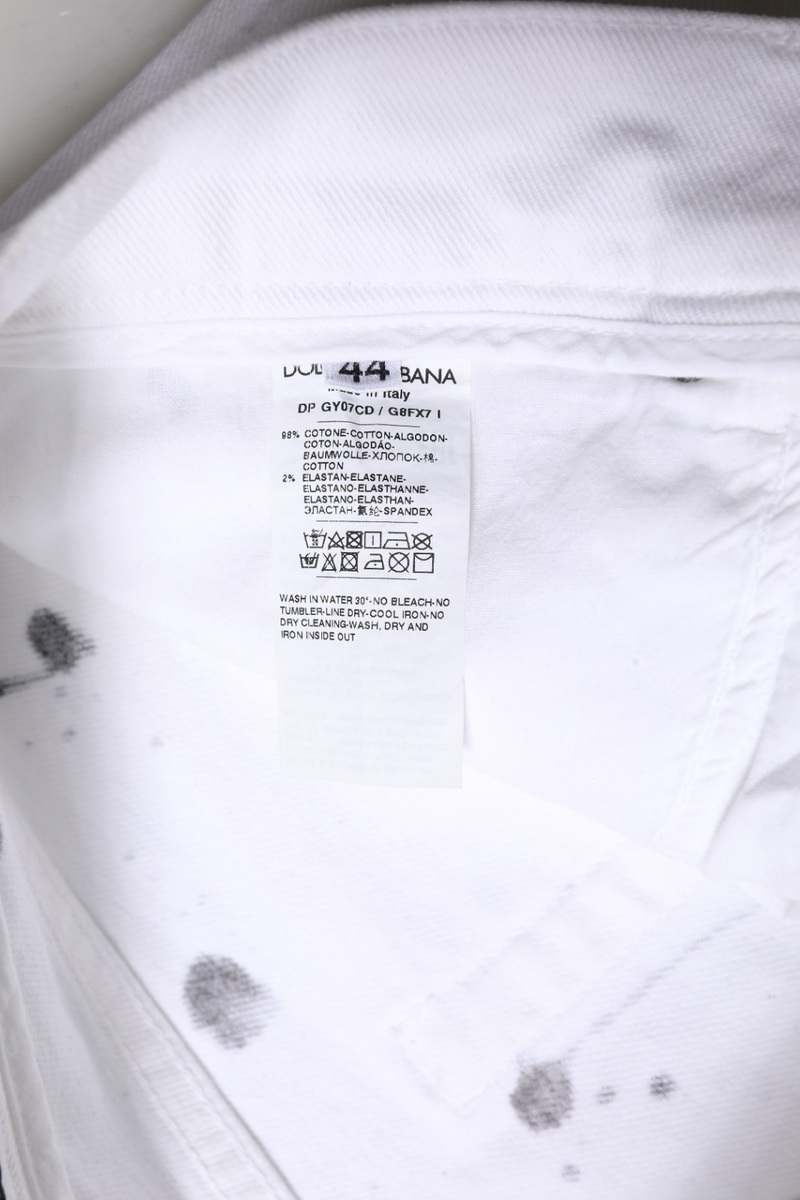 DOLCE & GABBANA Jeans White ColorSplash Skinny Denim Trouser