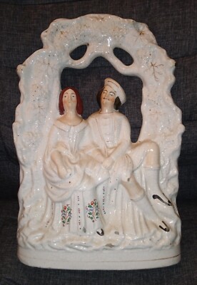 19th Century Genuine Antique English Flatback Figure - 14.5'' - Marriage Gift