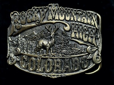 VINTAGE Rocky Mountain High Colorado 1981 Great American Belt Buckle Co EXC 