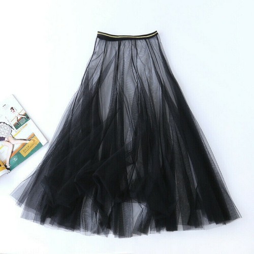 Lady Lace Fishtail Skirt Voile Mesh Organza Underskirt Petticoat See Through - Picture 2 of 15