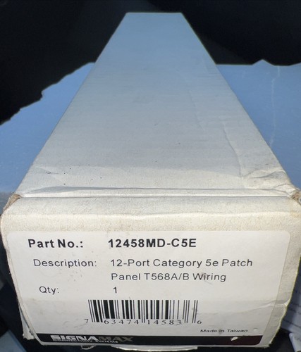 Panneau de brassage Signa Max 12 ports catégorie 5E T568A/B câblage P/N 12458MD-C5E Neuf �� - Photo 2/13