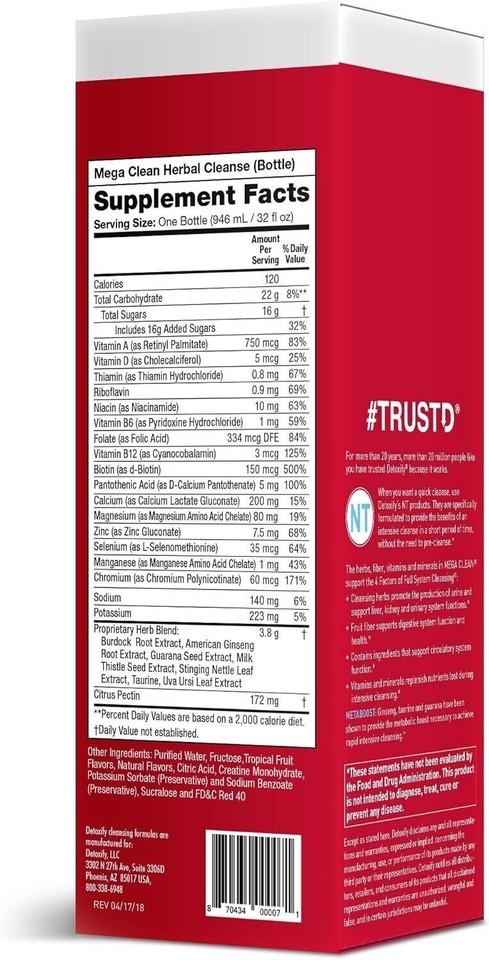 Detoxify – Mega Clean NT Herbal Cleanse – Tropical – 32 oz ...
