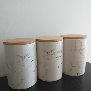 marble tea and coffee jars