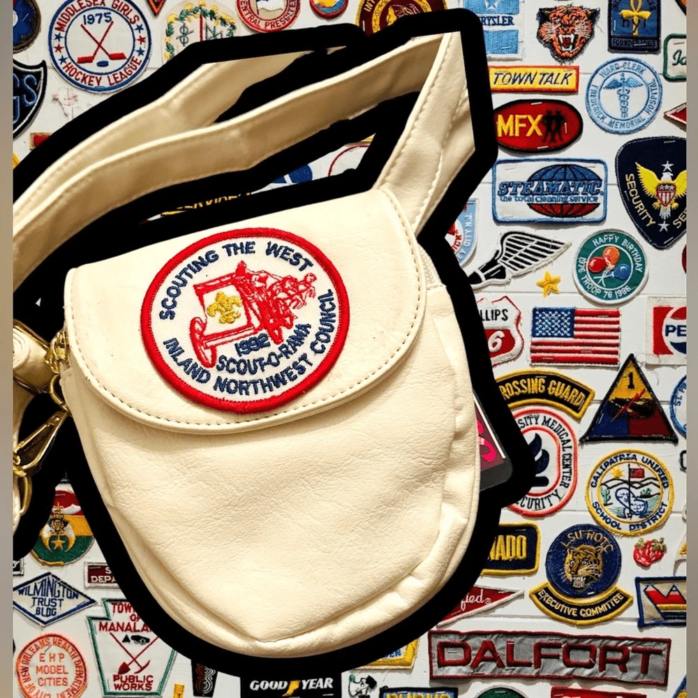 Belt Bag Crossbody Utility Bag Vtg Embroidery Patches White Purse Fanny Pack Wes