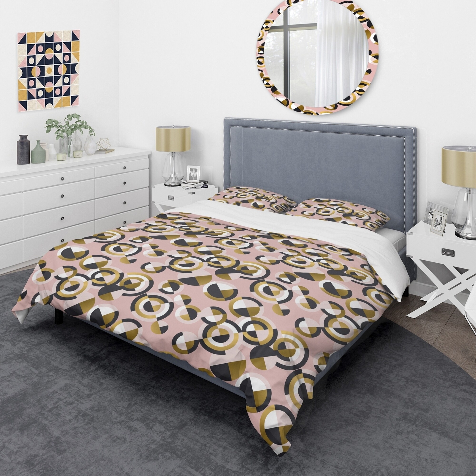 Designart 'Circular geometric shapes retro pattern'