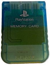 Memory Card 1MB - BLU TRASPARENTE per PS1 PS2 - PlayStation 1 - Originale Sony