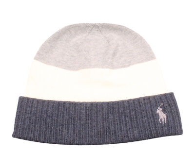 Ralph Lauren Cream and Gray Wool Hat Dark Grey Polo Teddy Cap Polo Ralph Lauren HAT COLD WEATHER  main image 3