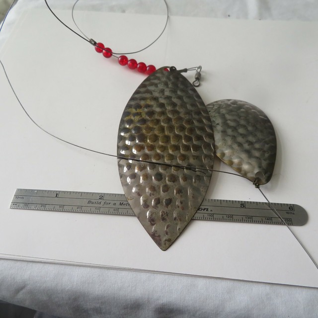 FISHING LURES DAVE DAVIS 32" HAMMERED SPOONS WITH RED BEADS TROLLING