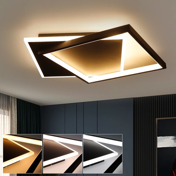 Zmh Led Deckenleuchte Dimmbar Deckenlampe Wohnzimmer Modern Mit Fernbedienung-image
