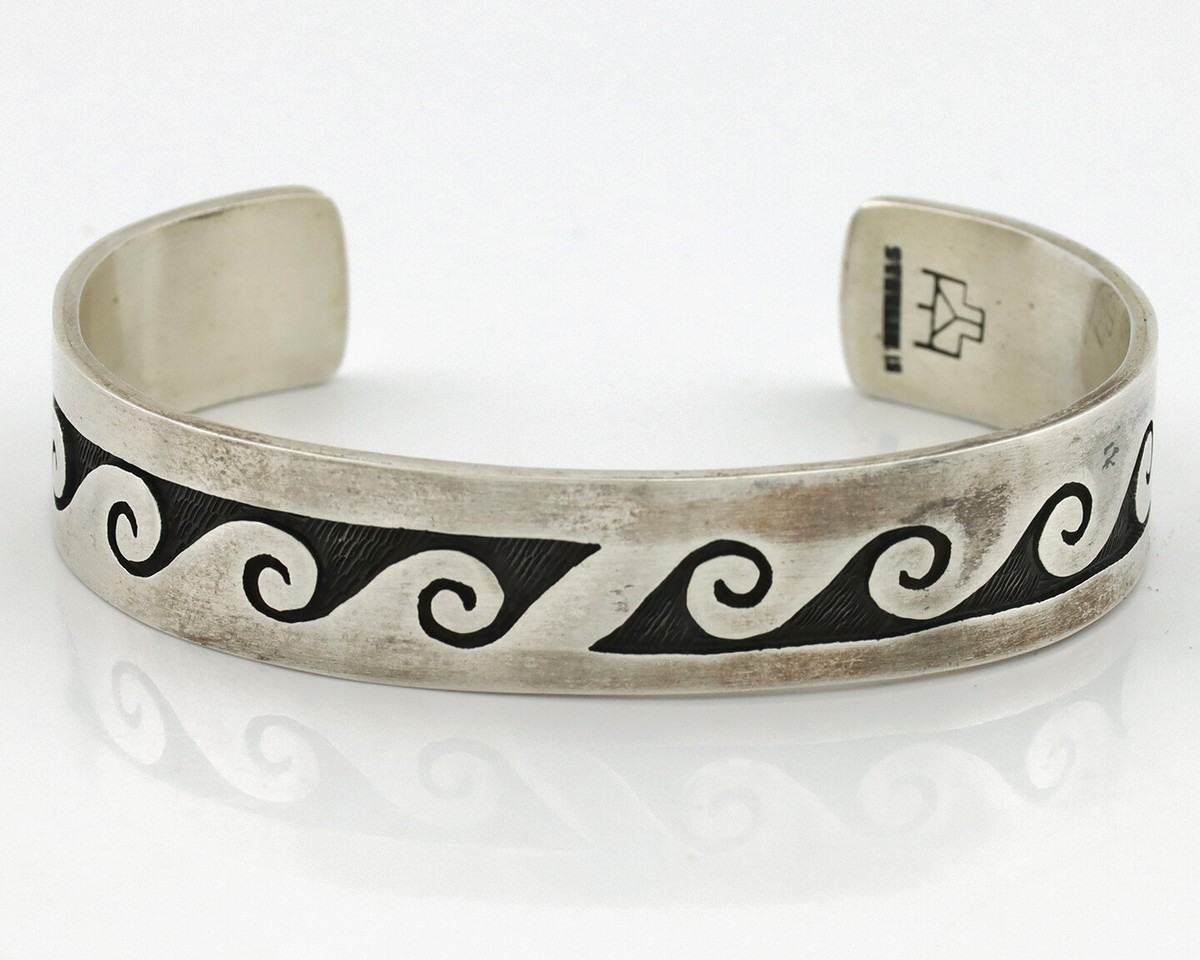 Hopi Bracelet .925 Silver Style Signed Fernando Puhuhefvaya Cuff C
