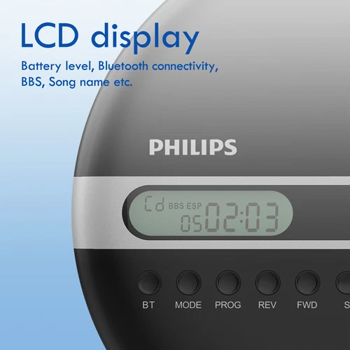 Philips Portable CD Player EXP2368 Bluetooth CD-R/CD-RW MP3(black) - Picture 6 of 11