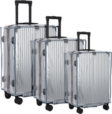 3 Pieces Clear Luggage Cover PVC Suitcase Luggage Cover Protector Waterproof Cov