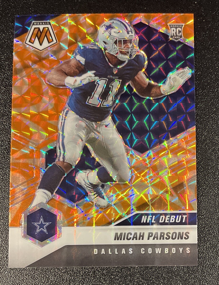 Micah Parsons 2021 Panini Mosaic Orange Reactive NFL Debut Rookie #257 Cowboys
