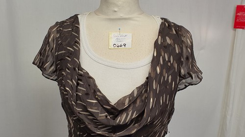 Fenn Wright Manson Brown Lined Silk Feel Full Length Slip-On Dress Size 10 (469) - Picture 2 of 12