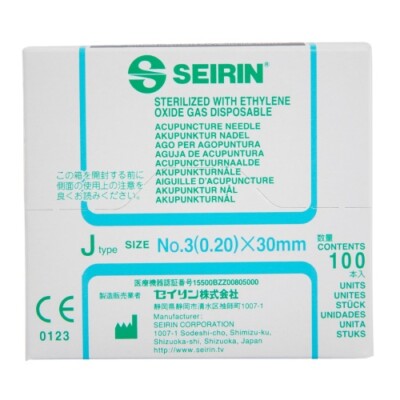 Seirin Akupunkturnadel J-type Needle 0,20 x 30mm (100 Stk.)