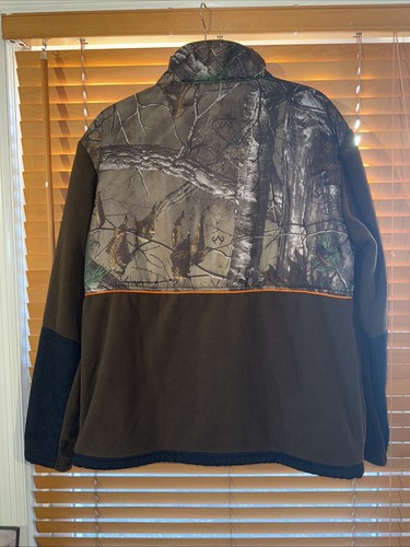 REAL TREE EDGE Hunting Camo Fleece Full Zip Jacket Men Sports Wear Size Medium - Picture 3 of 10