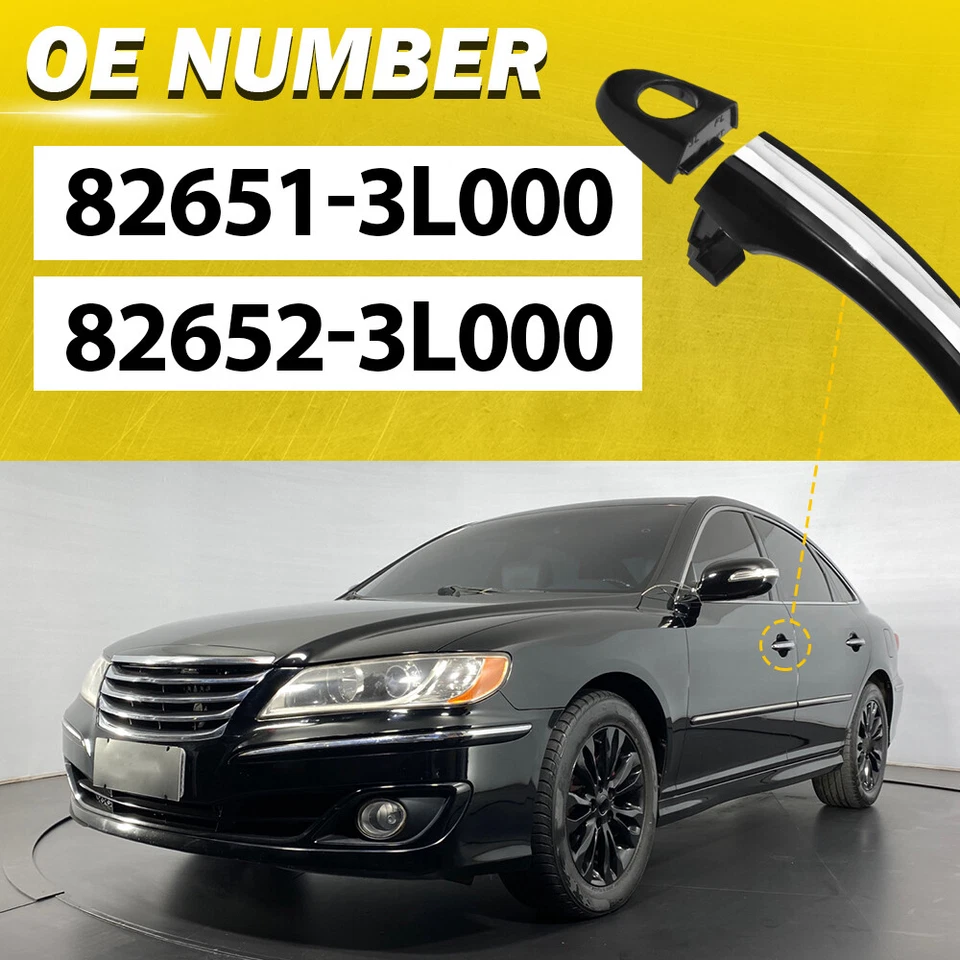 Manijas de puerta exterior delanteras izquierda para Hyundai Azera 2006 07 08 09-2011 cromadas EXV Foto 4 de 4