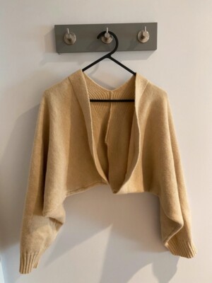 [Shein] - DAZY Dolman Sleeve Open Front Crop Cardigan Apricot S Size
