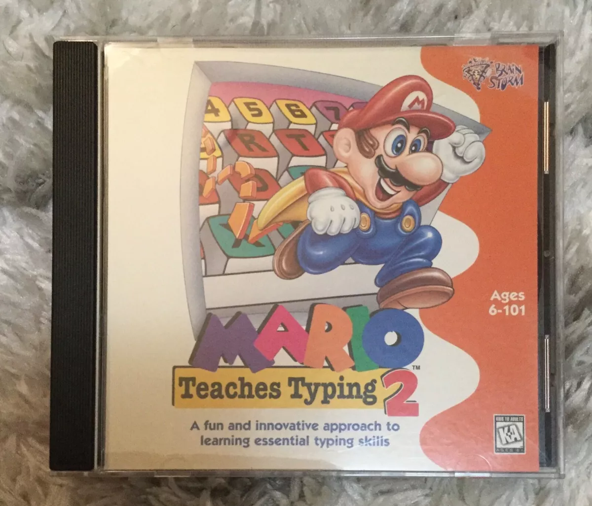 Mario Teaches Typing 2 Instructional Nintendo RARE OOP PC 1996 No Box  CD-Rom