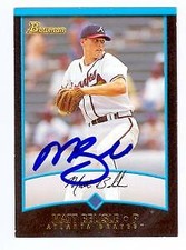 Matt Belisle autographed baseball card (Atlanta Braves) 2001 Topps Bowman #201