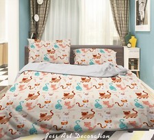 3D Cat Cartoon Kids Quilt Cover Set Duvet Cover Bedding Pillowcases