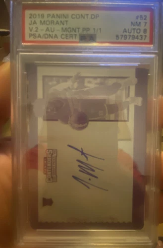 2019 Panini Contenders Draft Pick Ja Morant RC Auto On Card 1/1 Printed Plate