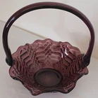 *RARE* Pristine FENTON Purple Amethyst Basket Art Glass Handle 8"