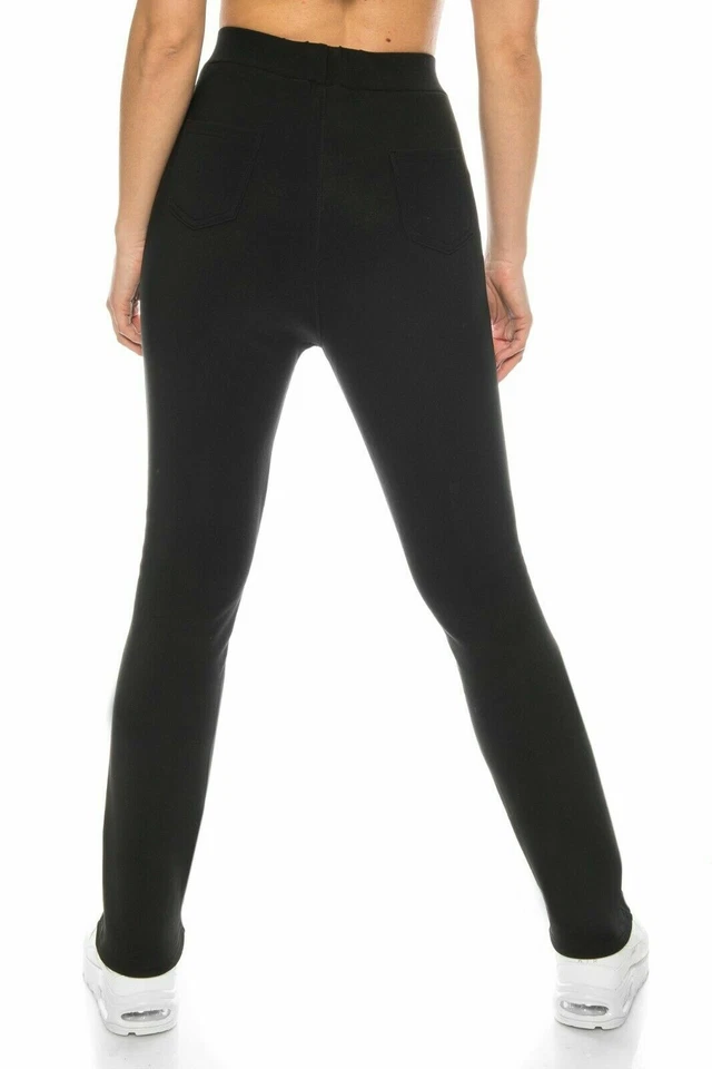 Damen Winter Thermo-Hose High-Waist Stretch warm gefüttert Fell 38 40 42 44 46 - Bild 4 von 4