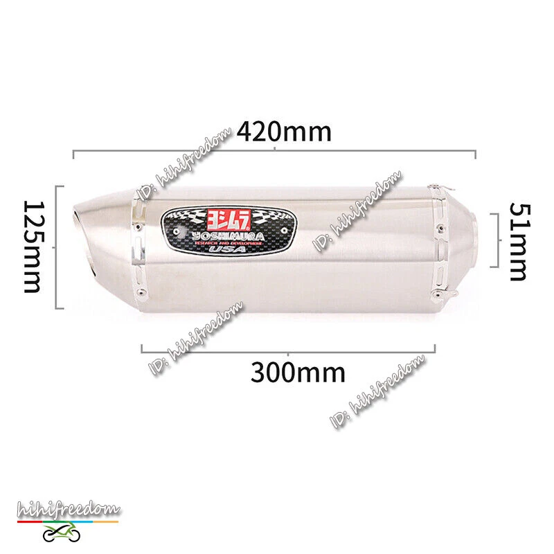 For Yamaha FZ1 FZ1N FZS1000 2001-2005 Middle Exhaust Link Pipe 51mm Tail Muffler - Image 3 of 4