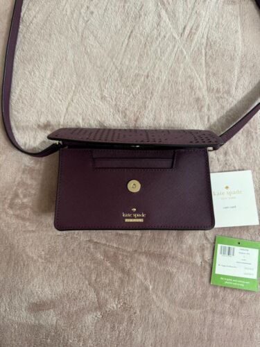 Kate Spade Women’s Zip Crossbody Deepplum Purple Leather New