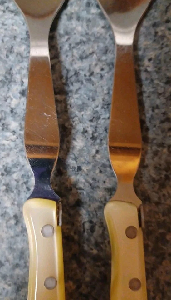 Vintage Claude Dozorme Laguiole Salad Fork & Spoon Server Set France  - Image 3 of 4