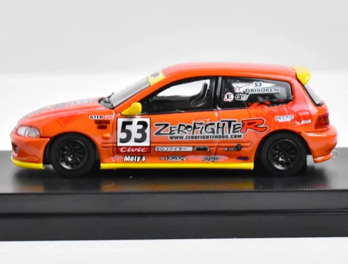 SW 1:64 Orange JDM Civic SIR Eg6 Hatchback Sports Model Diecast Metal Car - Picture 2 of 3