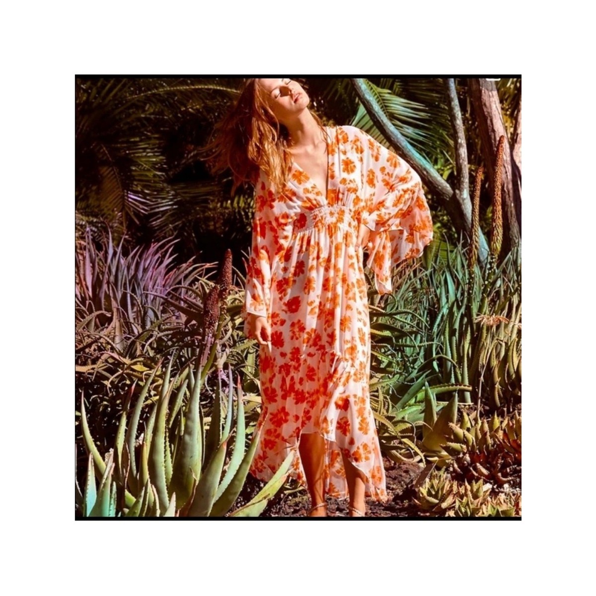 NWT MISA Shadi Dress Orange summer fern Size XS View 2
