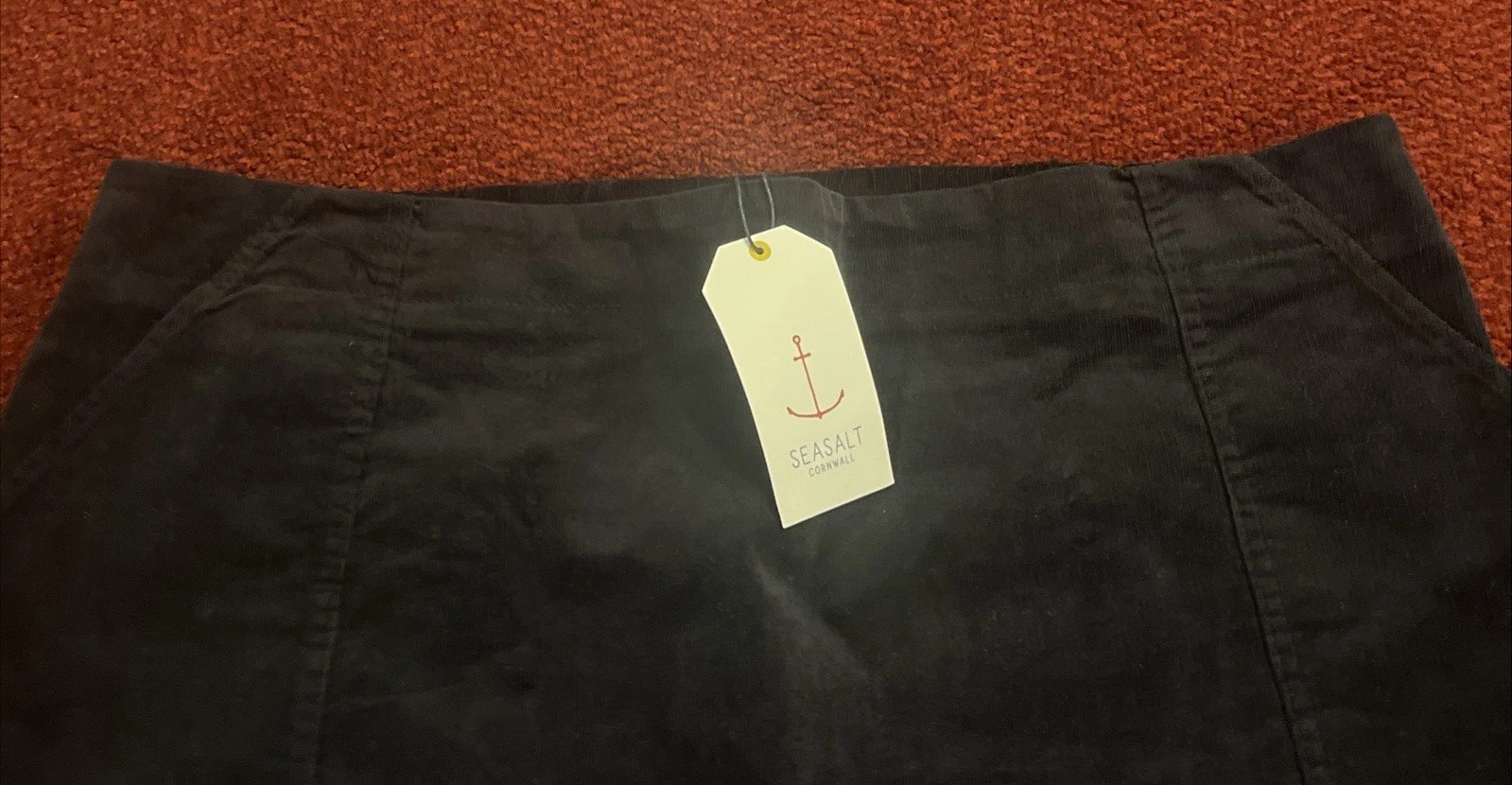 Seasalt.New/Tag”Mays Rock Skirt”Black.Fine Cord. UK 20 PETITE. RRP £57.95 image 2