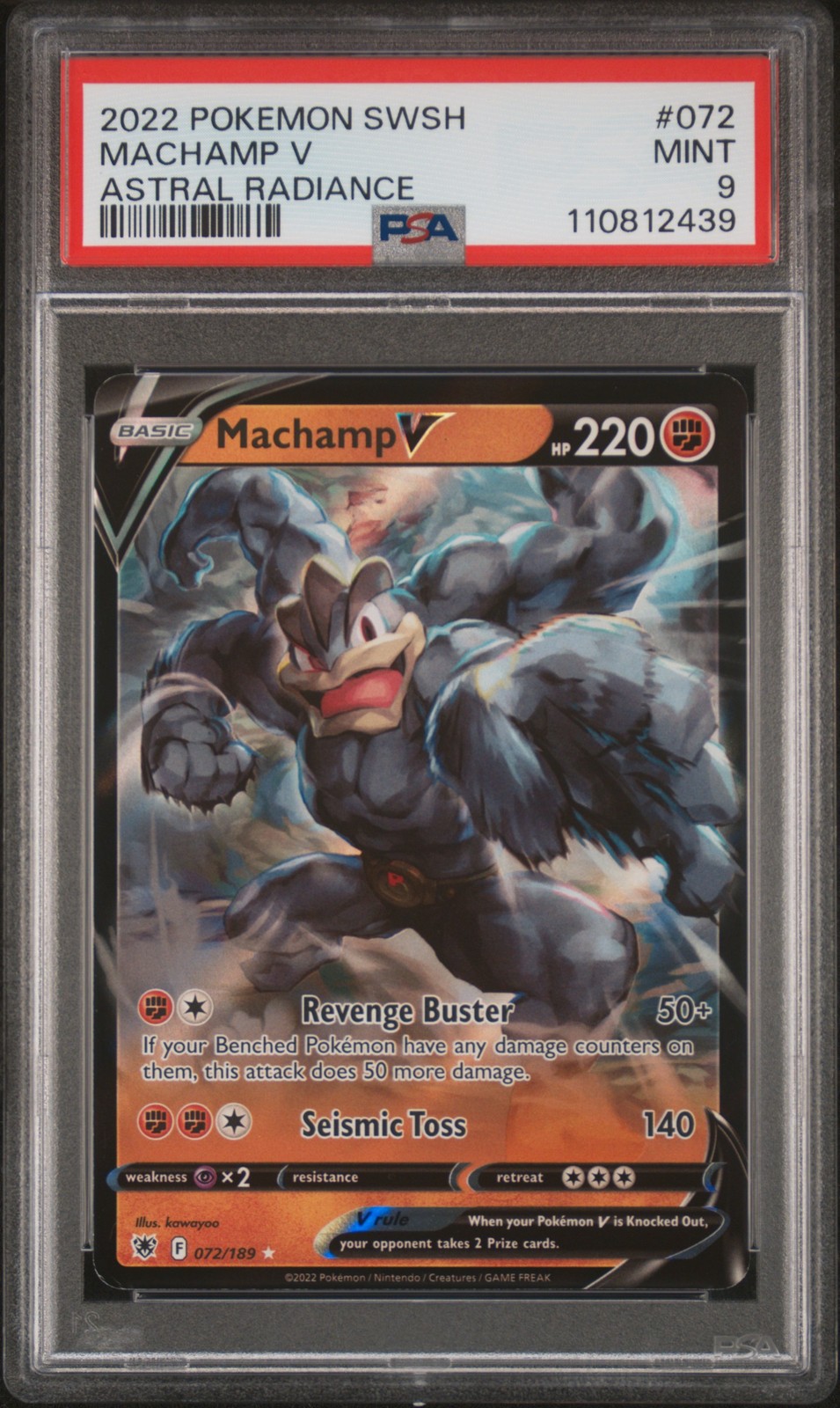 2022 Pokemon Sword and Shield Astral Radiance Machamp V #72 PSA 9