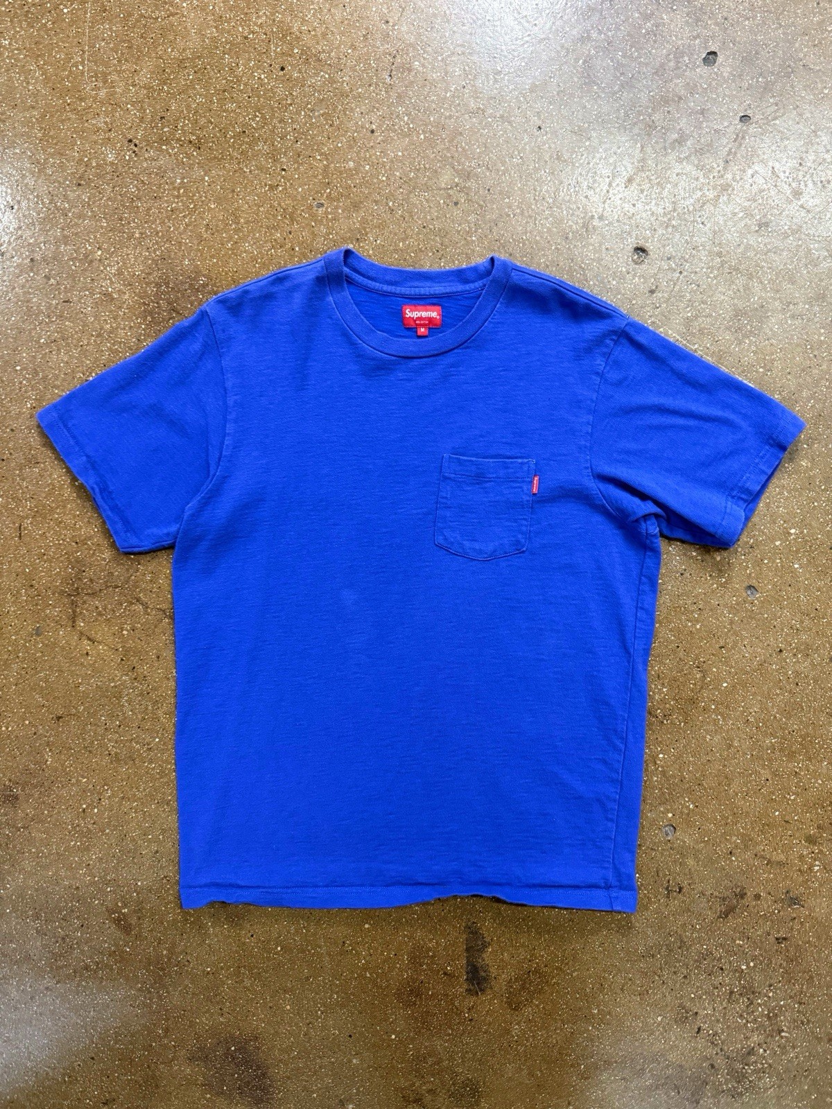 Vintage Supreme Pocket T Shirt Men’s Medium Royal Blue Box Logo Short Sleeve