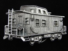 RE01145 NOS VINTAGE 1979  CABOOSE  RAILROAD CAR PEWTER BELT BUCKLE