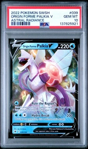 2022 POKEMON SWORD & SHIELD ASTRAL RADIANCE #039 ORIGIN FORME PALKIA V PSA 10