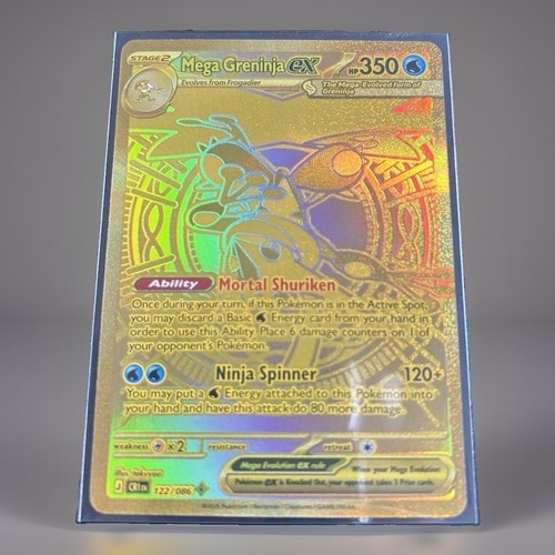 Pokémon ME04 Chaos Rising Mega Greninja ex 122/086 Gold Mega Hyper Rare NM
