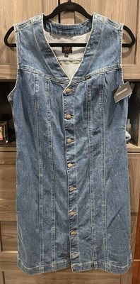 New Lee Women's Heritage Sleeveless Rider Denim Dress Sizes L