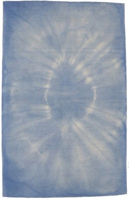 Abstract Tie-Dye Design Blue 5X8 Hand-Tufted Modern Wool Rug Kids Room Carpet