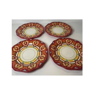 Juego de 4 platos de cena artesanales España Lifestyle Bocca Bohemia ecléctica 11" - Imagen 1 de 4