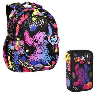 CoolPack Jerry Stitch Schulrucksack 19L + Federmäppchen Jumper 2, schwarz