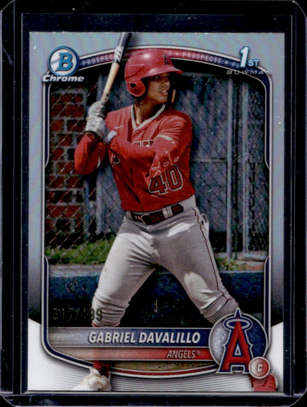 2025 Bowman Chrome Gabriel Davalillo Refractor 1st #317/499 Angels