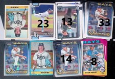 (94) CARD BASE LOT Ryan Pepiot Tampa Bay Rays Baseball mlb