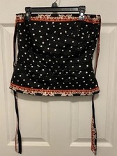 White House Black Market Size 6 Black  White Silk Pleated Bustier Corset Top